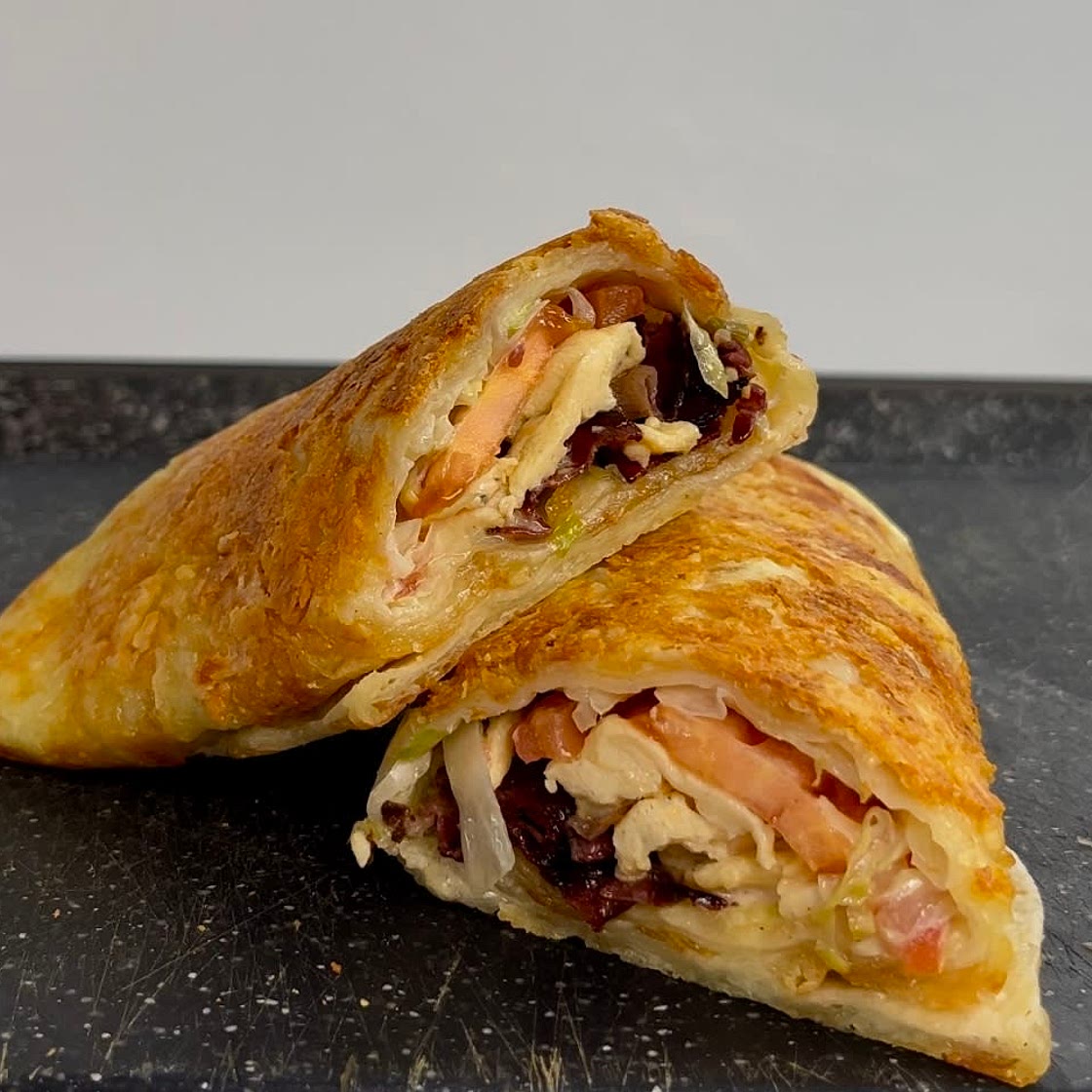 Cheesy bacon breakfast wrap