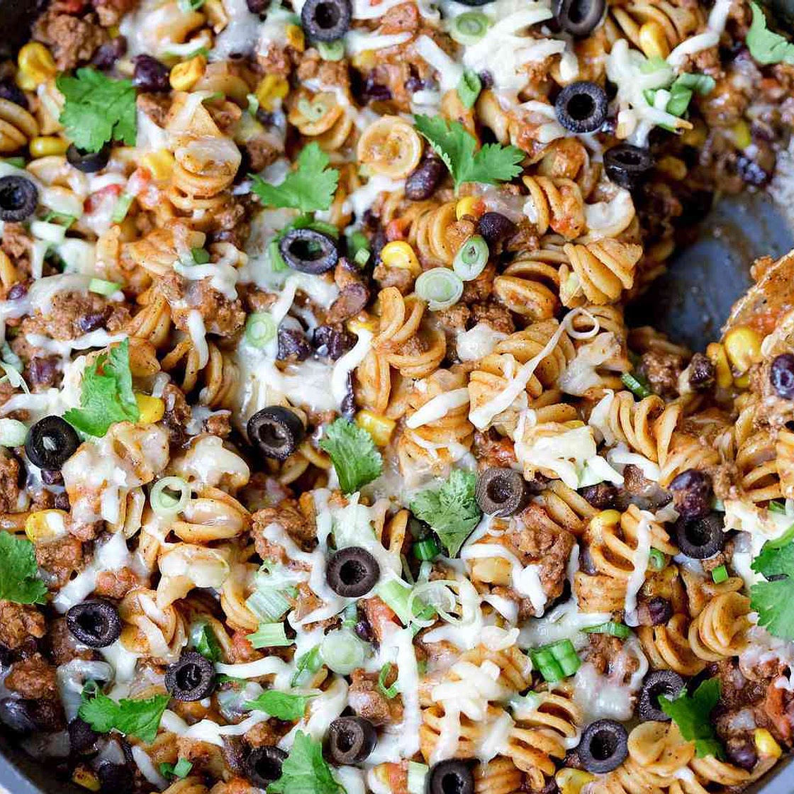 Cheesy Taco Pasta Skillet