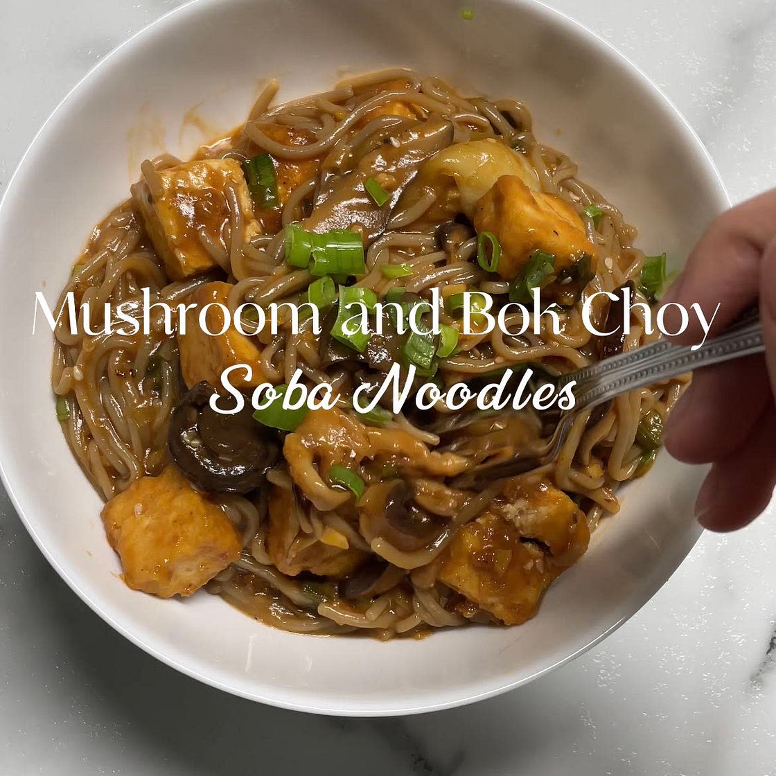 Mushroom and Bok Choy Soba Noodles, Healthy!