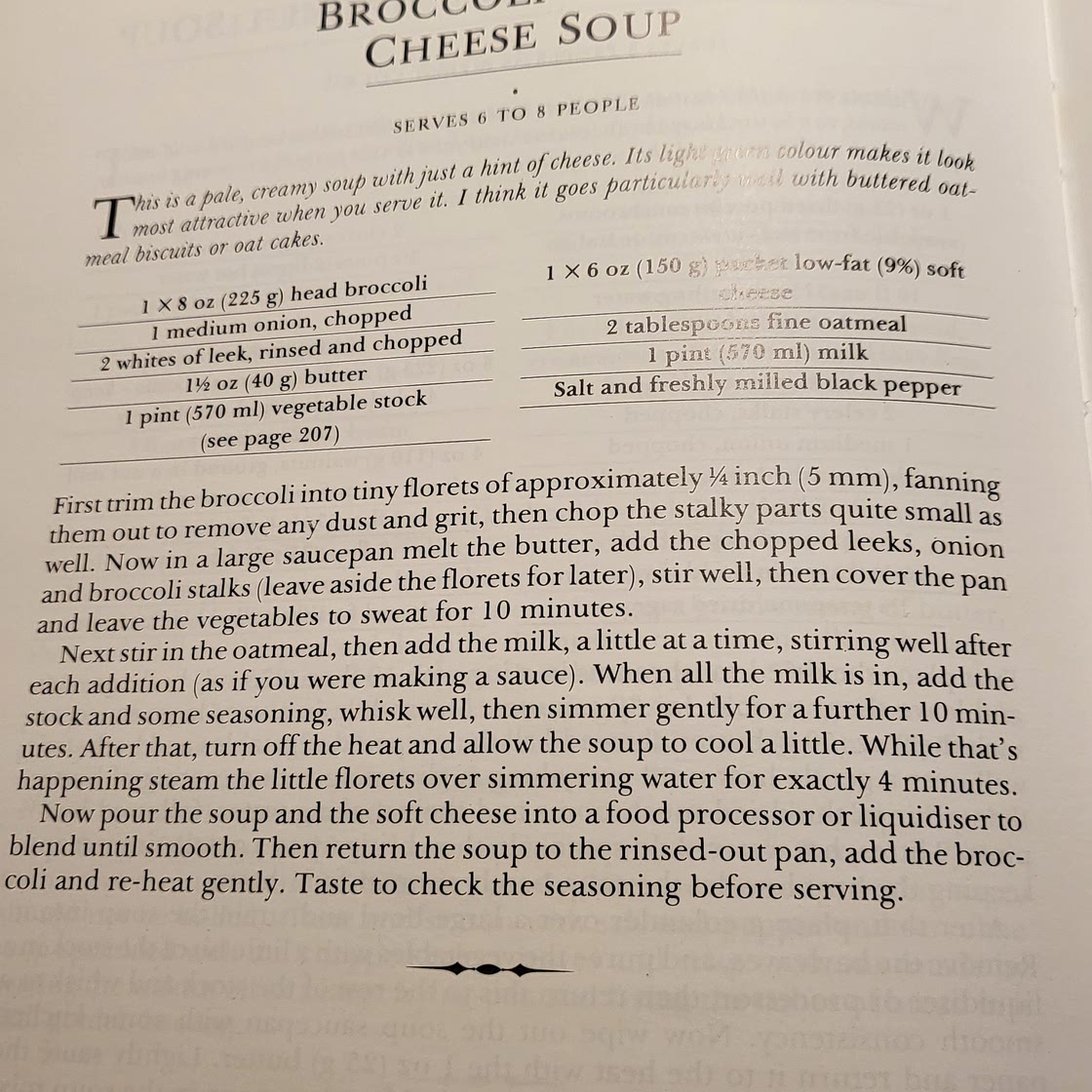 Cream cheese and brocoli soup
