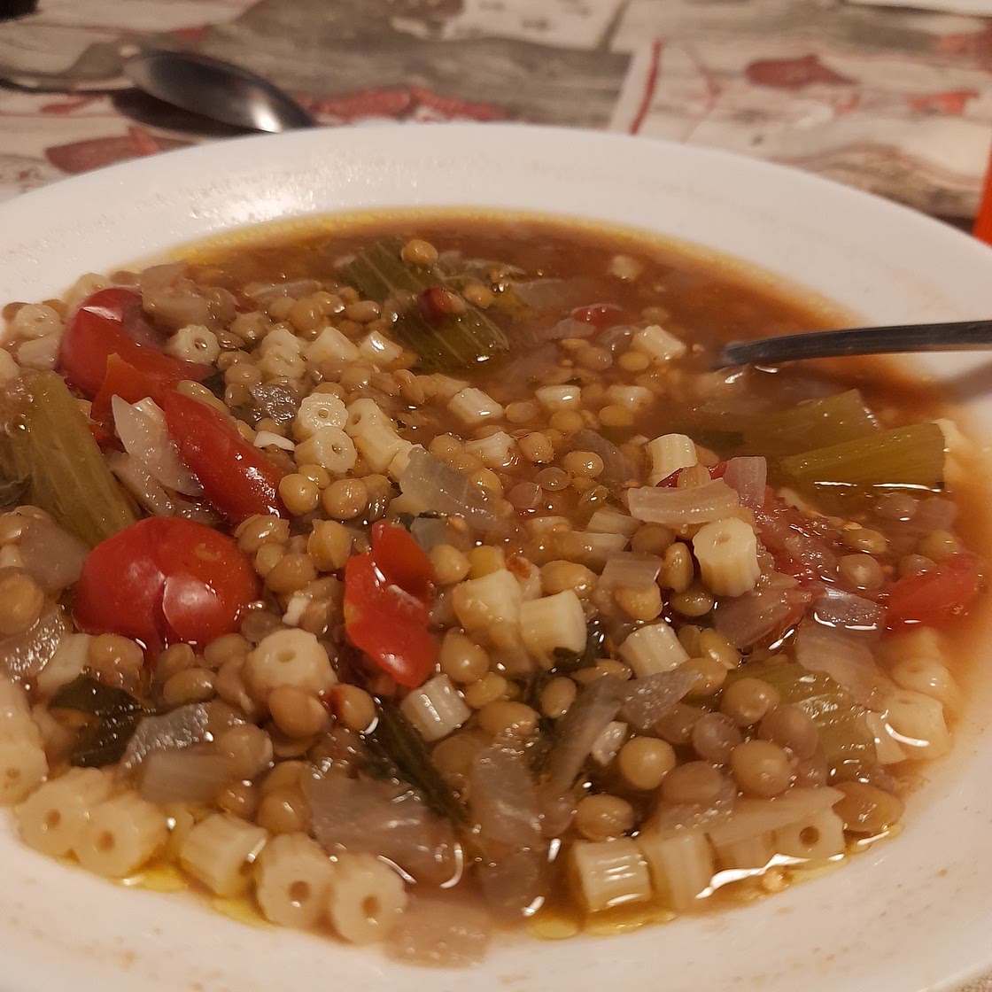 Pastina with lentils