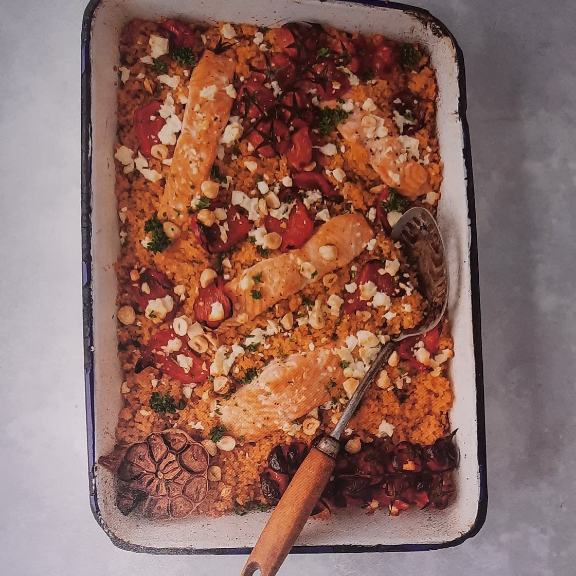 Bulgar wheat salmon
