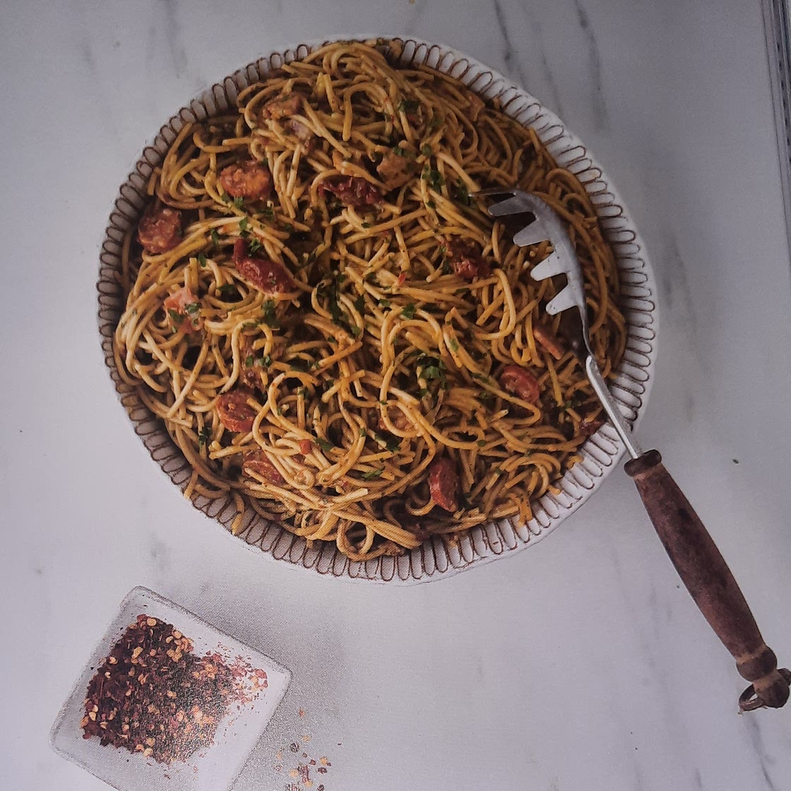 Creamy chorizo pasta