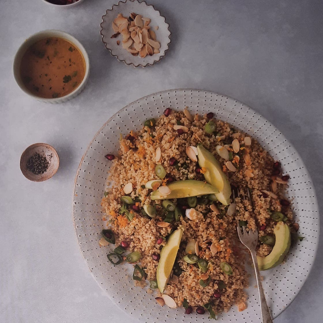 Citrus quinoa avocado salad