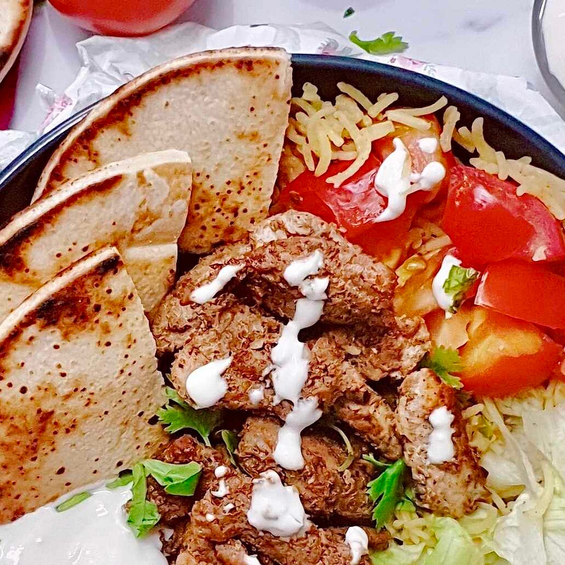 Chicken Shawarma with Garlic Sauce Rice Bowl