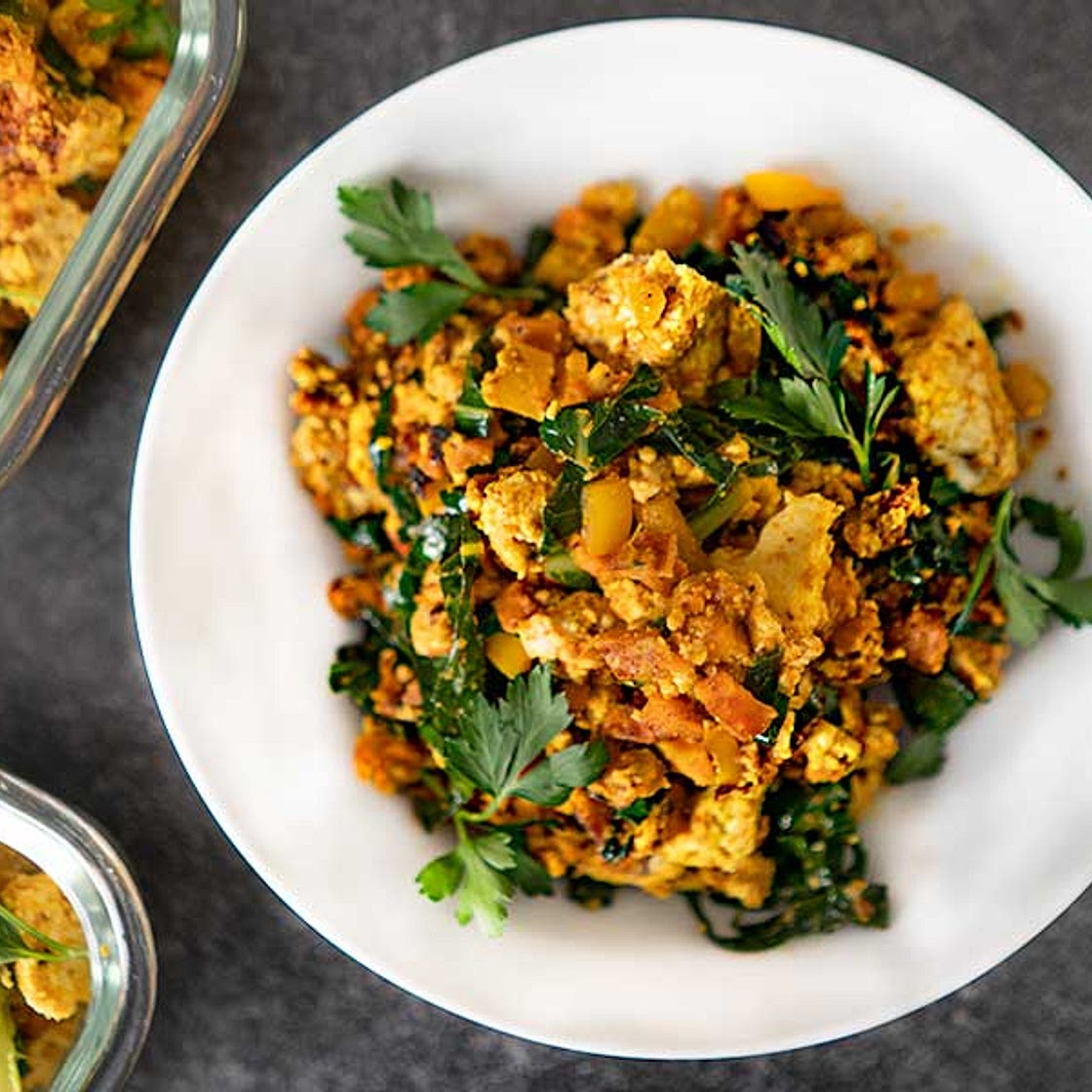 Vegetarian Sweet Potato and Greens Breakfast Hash Recipe
