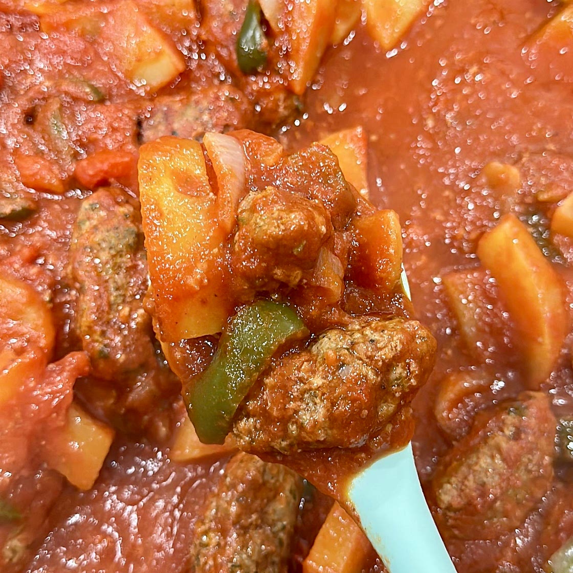 kofta and veggie bake