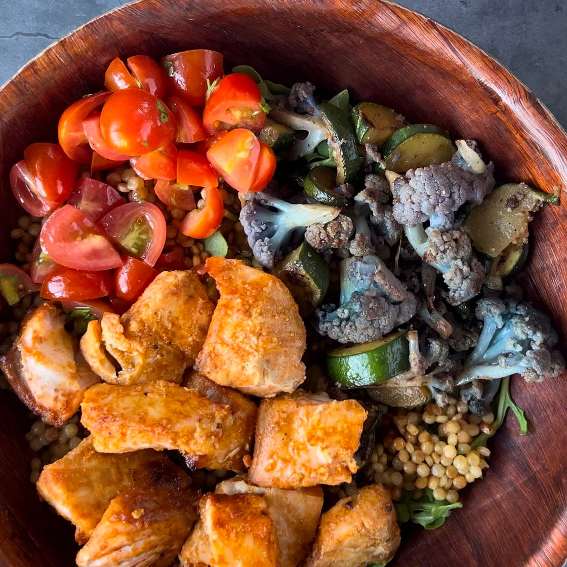 Air Fryer Mediterranean Salmon Bowl 