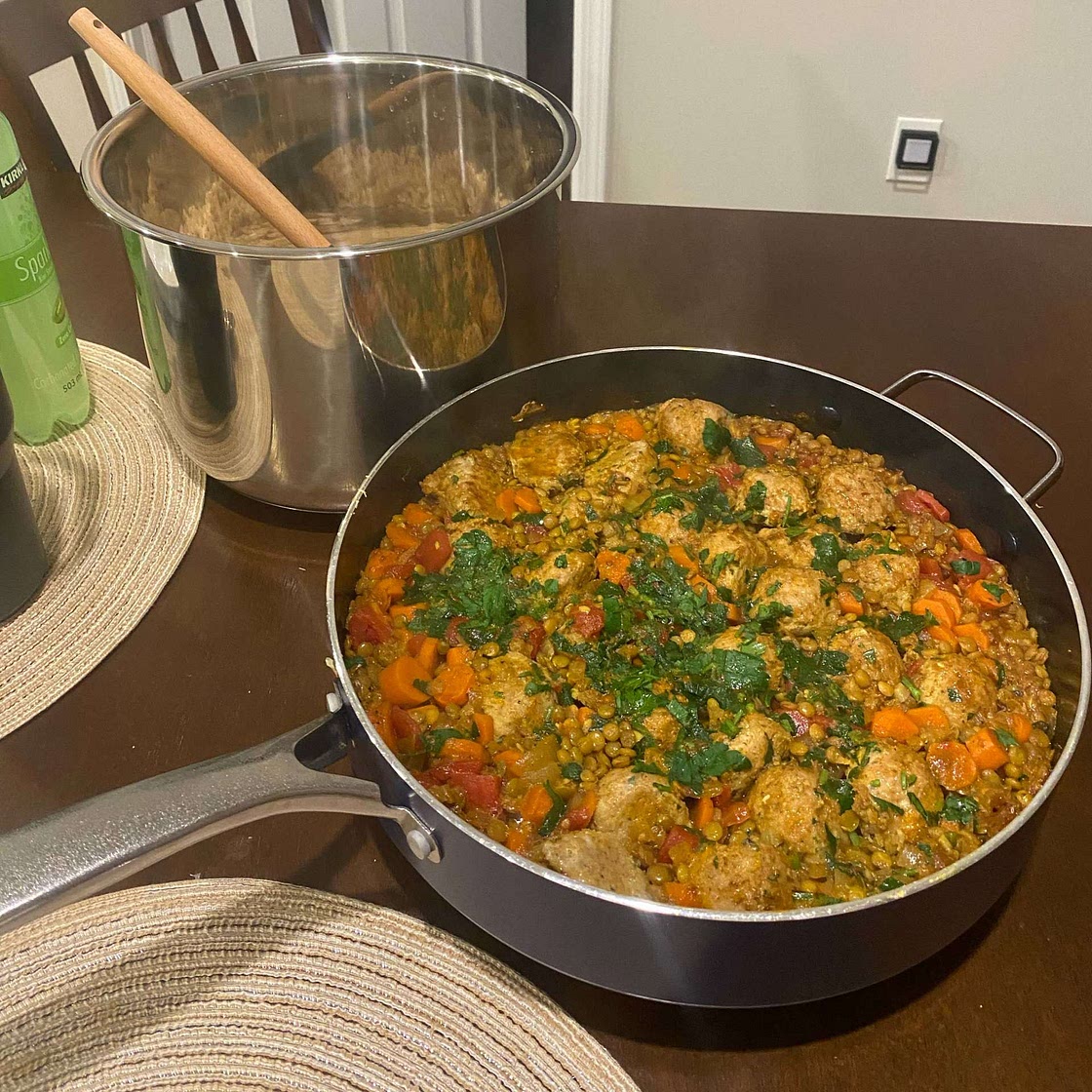 Moroccan Lentils with Turkey Meatballs