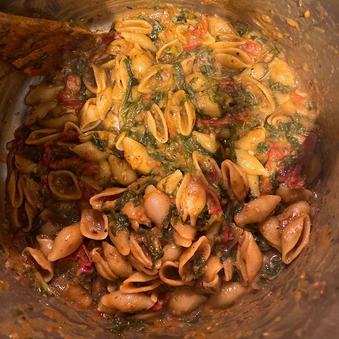Brothy Cavatelli with Sundried Tomatoes & Parmesan
