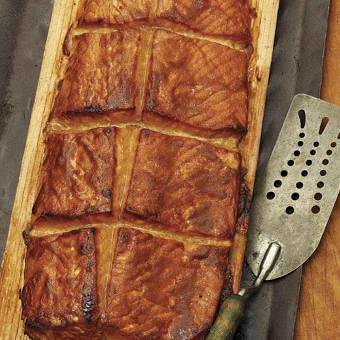 Cedar-Planked Salmon with Hoisin-Mustard Glaze