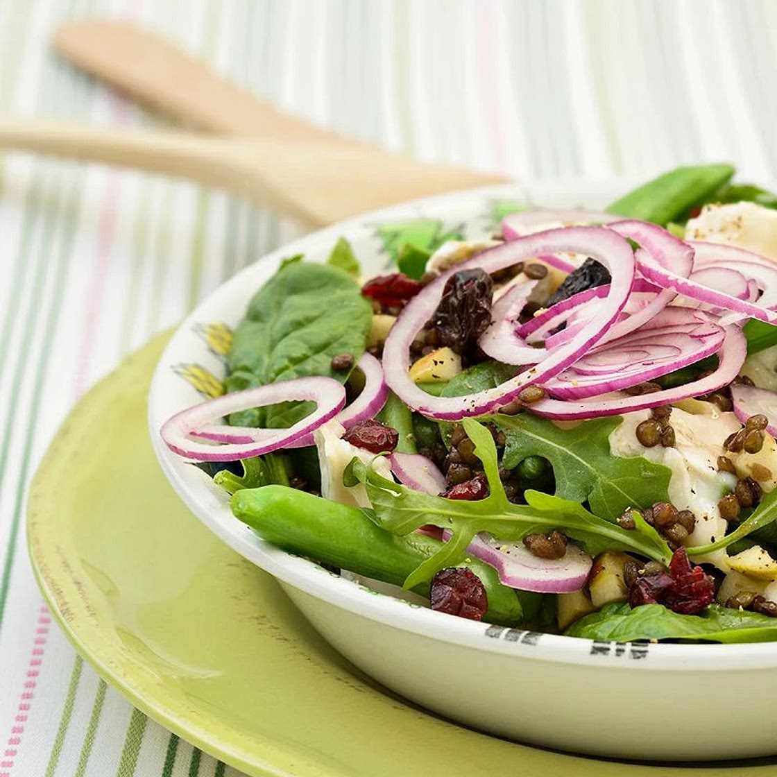 Lentille verte epinard saumon