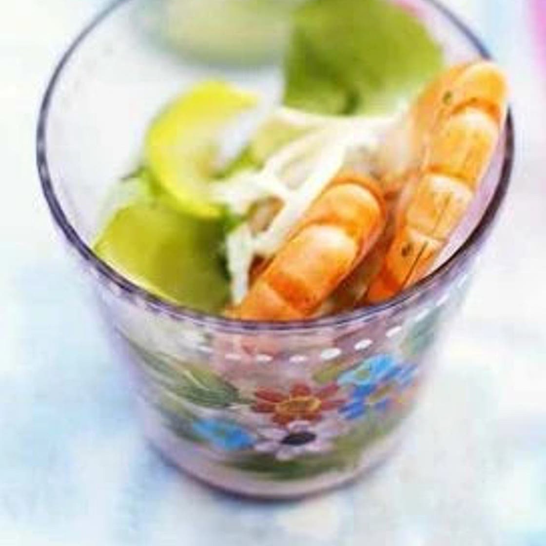 Crevette ramoulade de radis noir et pousse