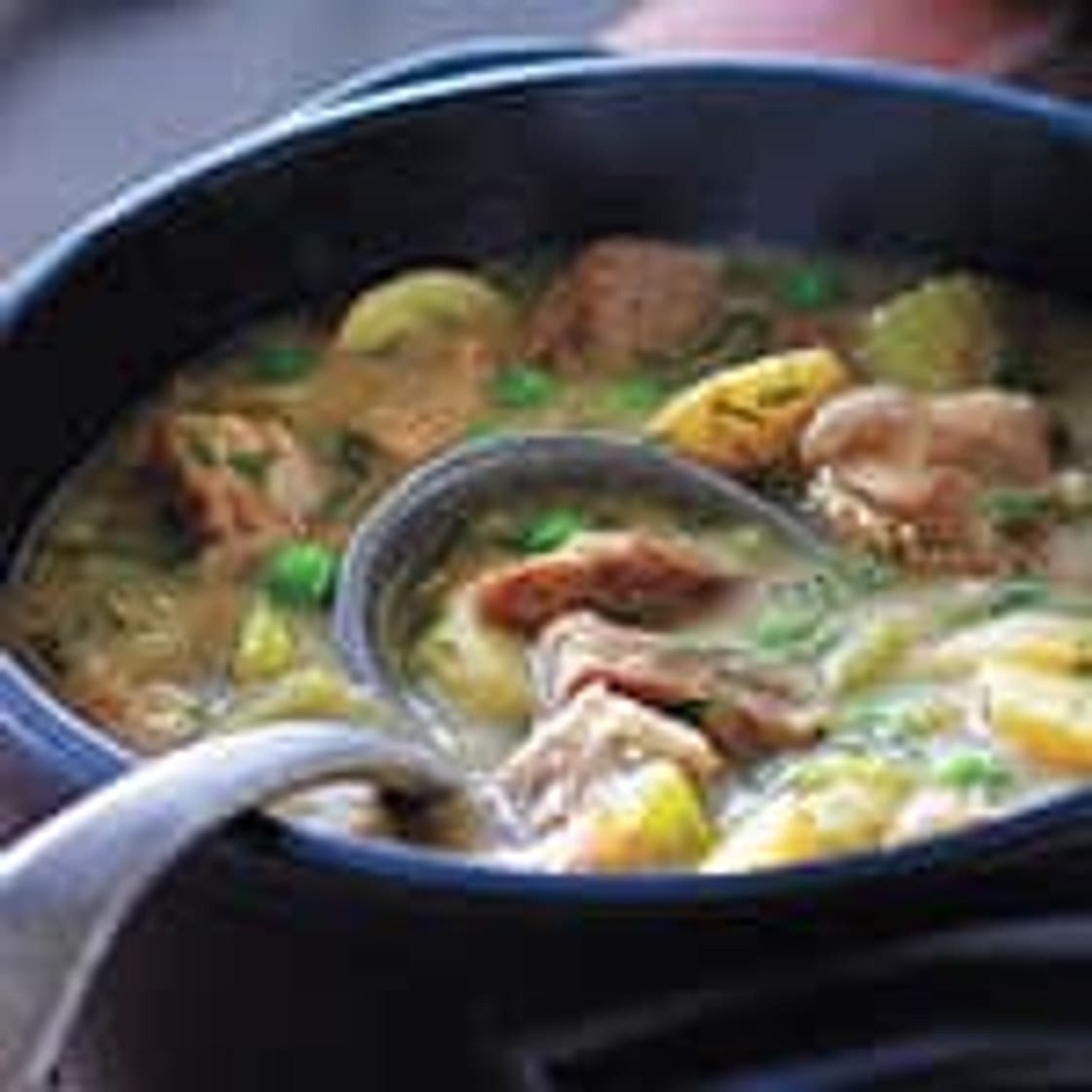Braised Pork, Potatoes and Beans in White Wine Sauce | Canadian Living