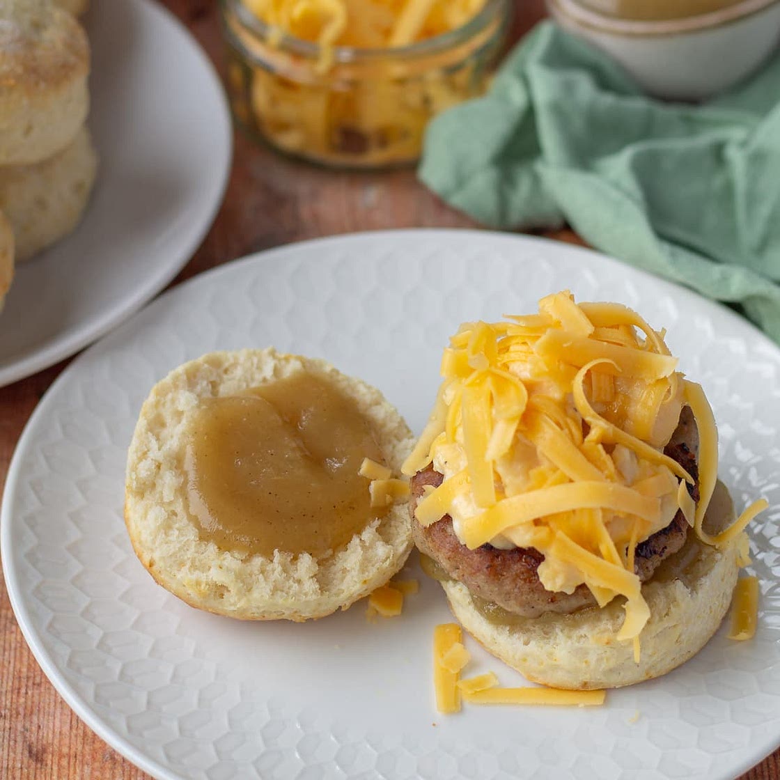 Sausage Egg & Cheese Biscuit with Apple Butter