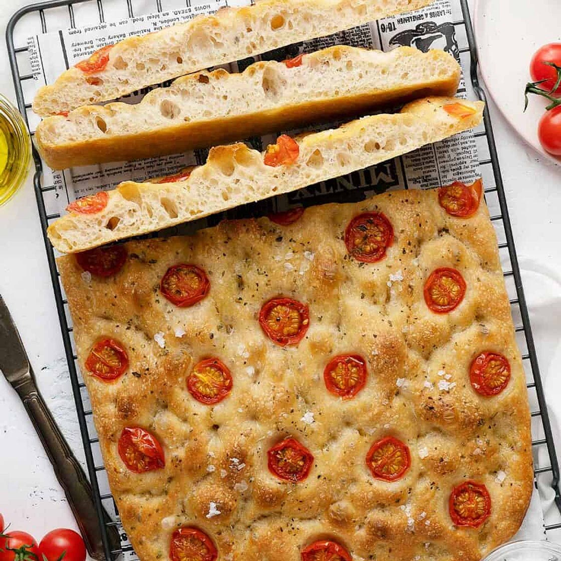Focaccia sin amasado