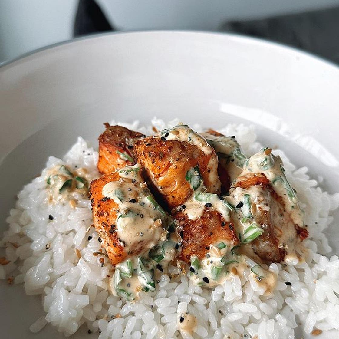 Creamy Salmon and Rice