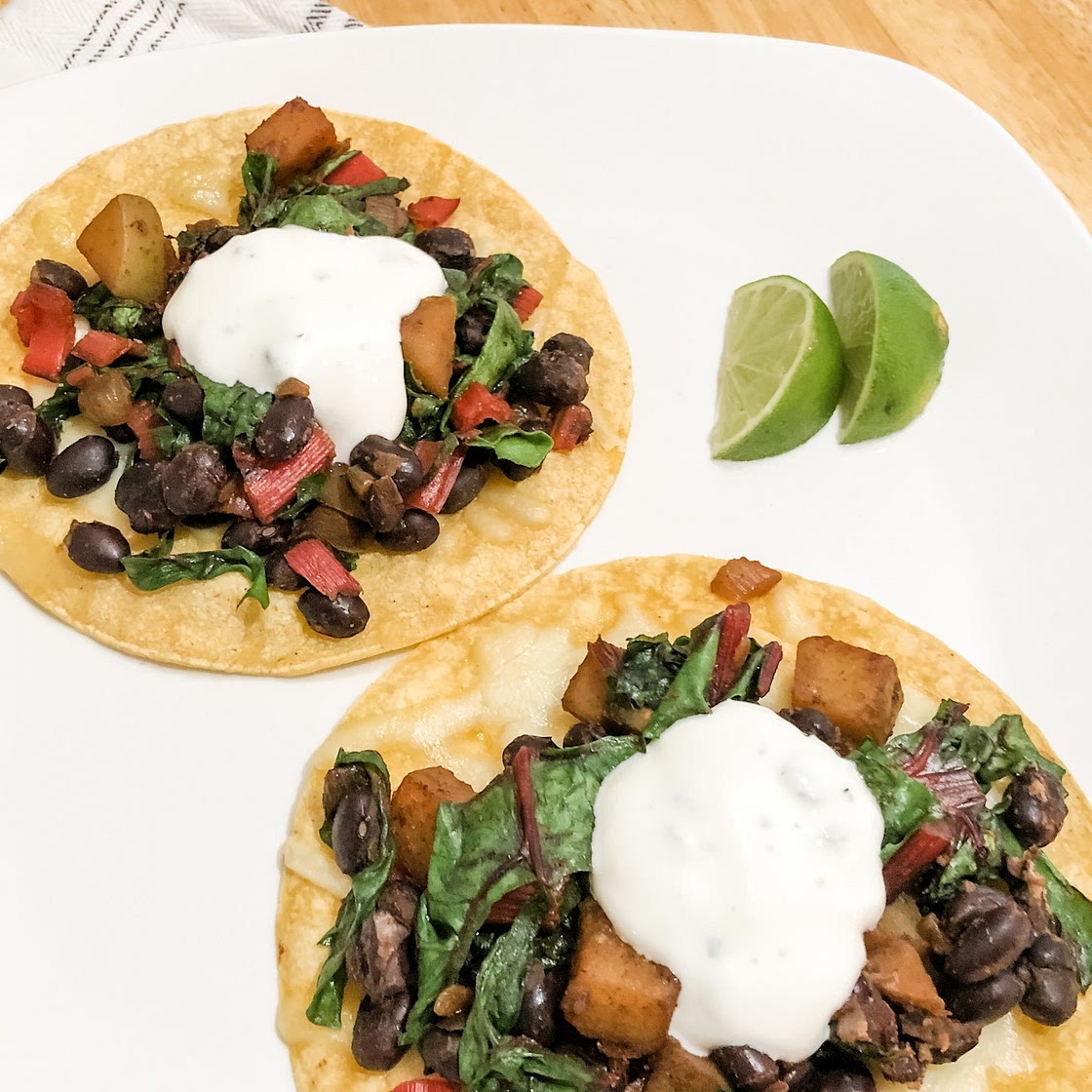 Gluten-Free Vegetarian Tostadas with Honey Lime Sauce (Gluten-Free, Vegetarian, Plant Based)