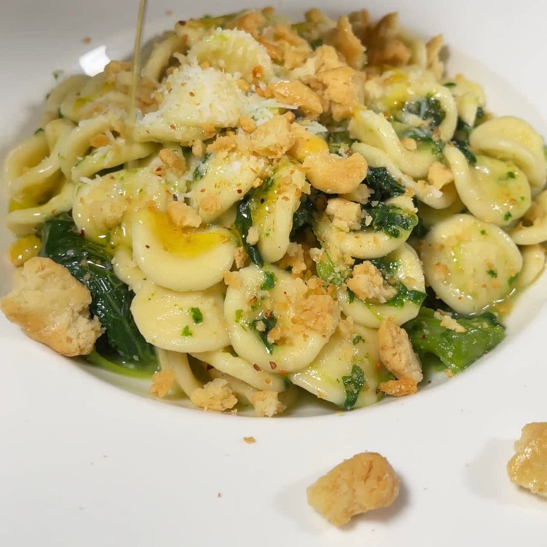 Orecchiette with broccolini and taralli