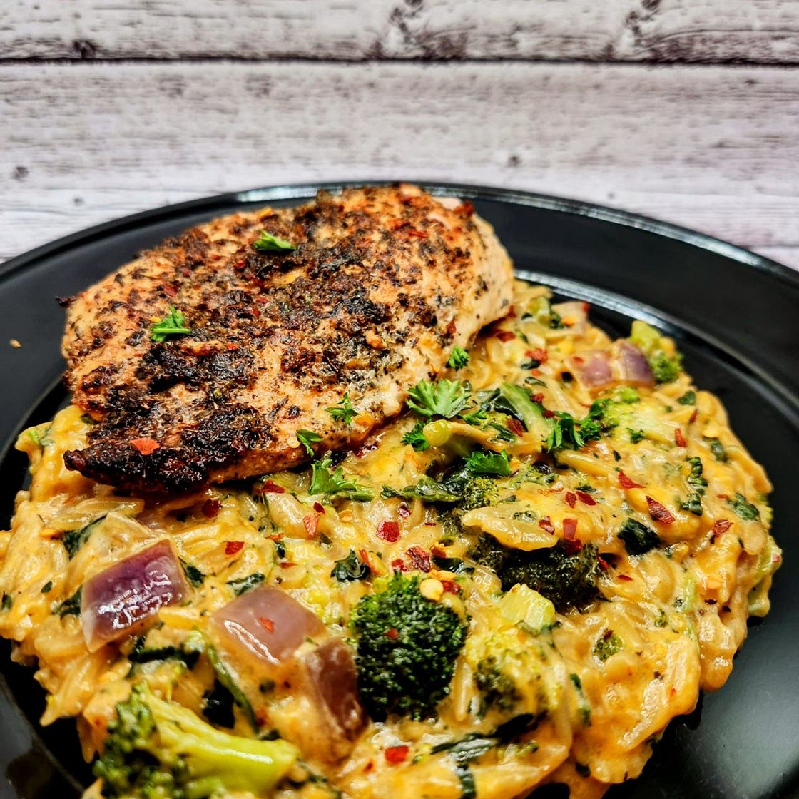 Cheesy Chicken Broccoli and Orzo — Buzzed Eats
