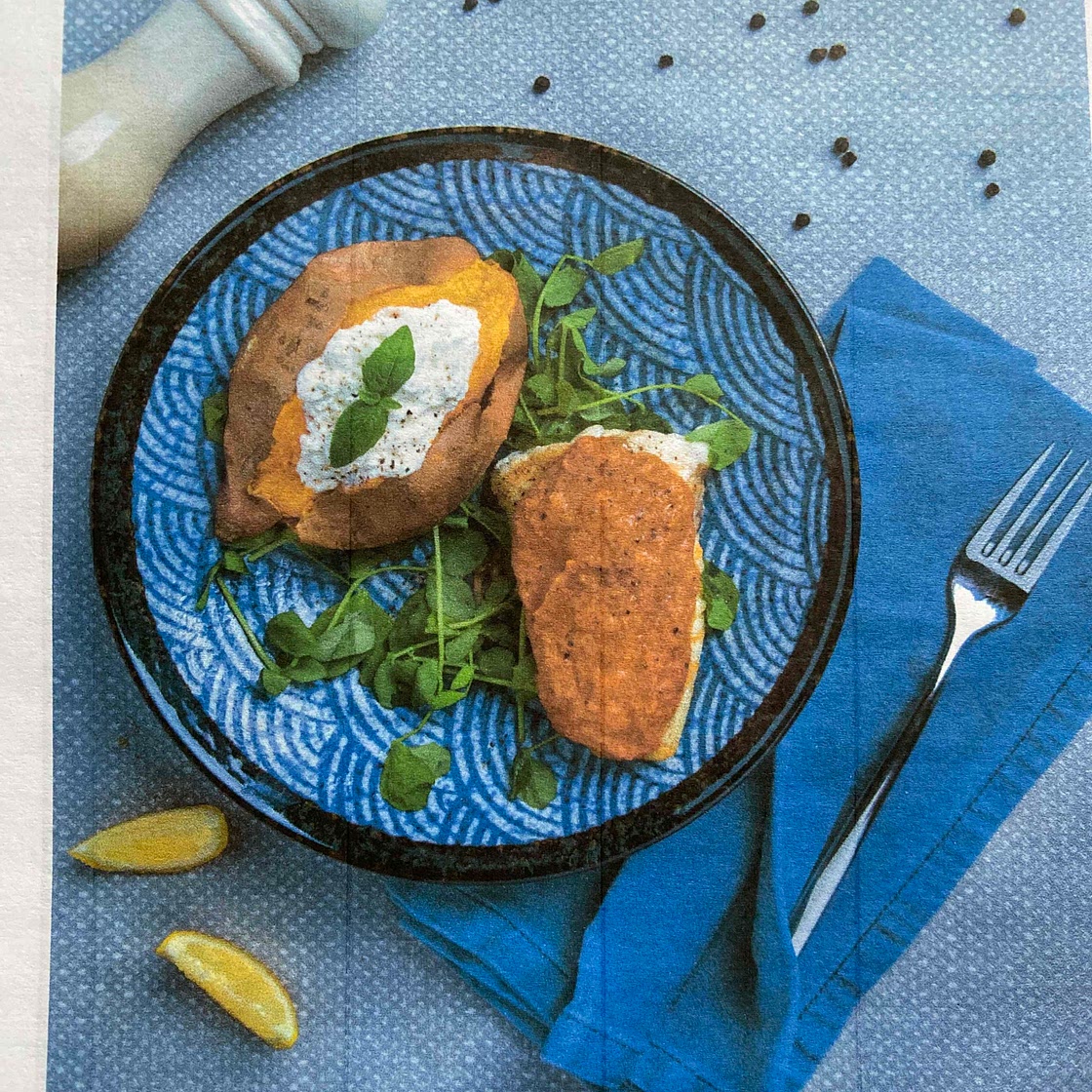 CHICKEN BREAST IN A ROASTED RED PEPPER SAUCE WITH JACKET POTATO