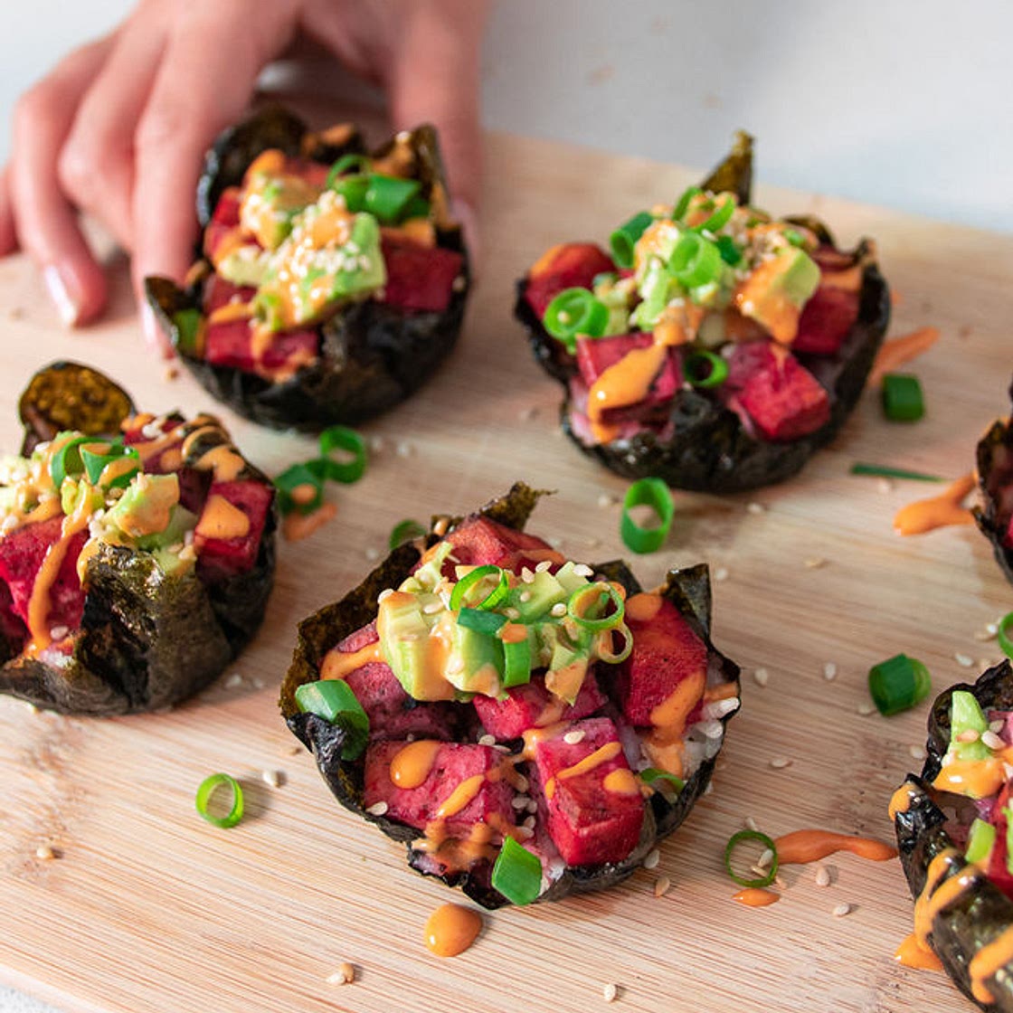 VIRAL SPICY SALMON TOFU SUSHI MUFFINS