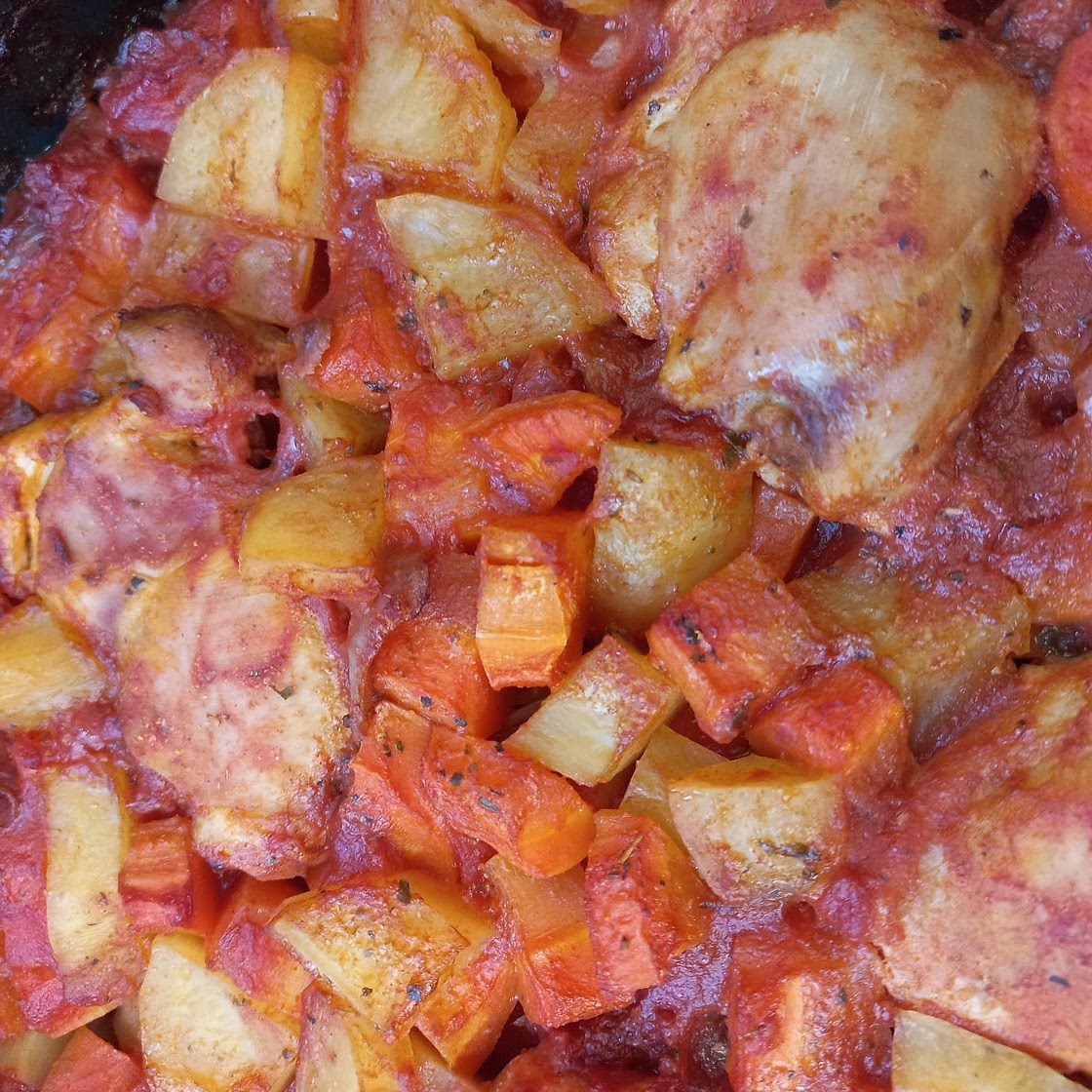 Portuguese Freezer Chicken Bake
