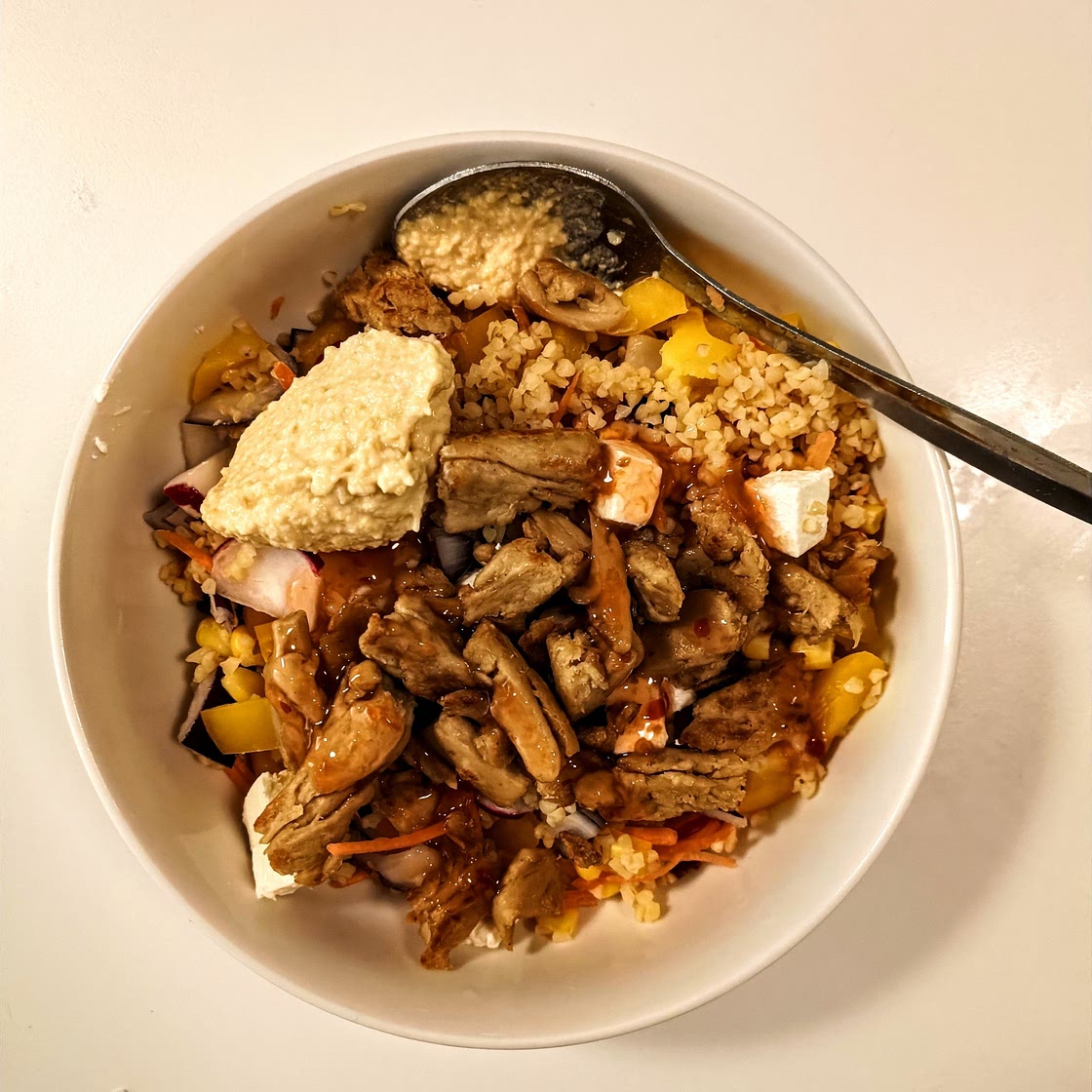 Chicken-style meal prep bowl