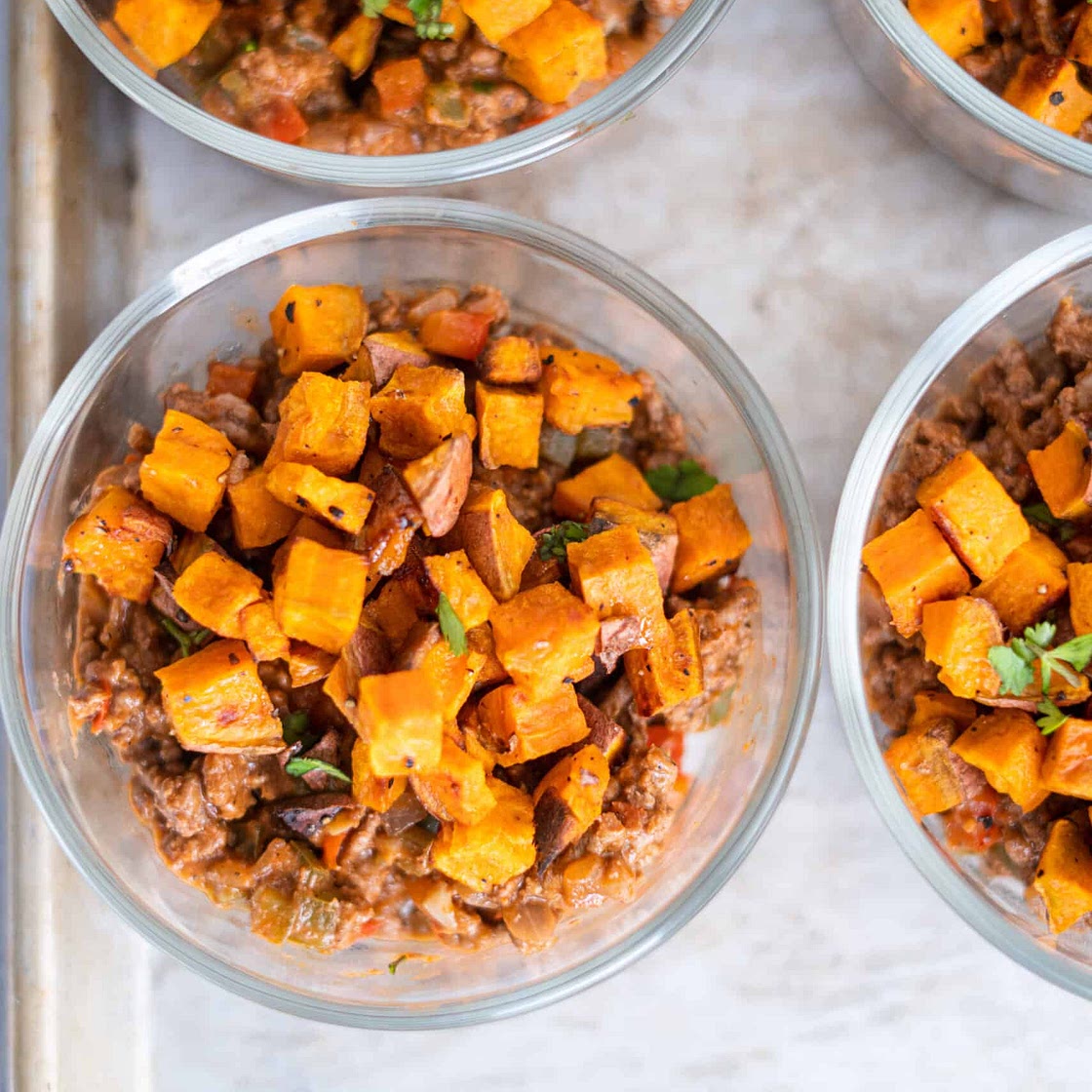 Meal Prep Sloppy Joe Sweet Potato Bowls
