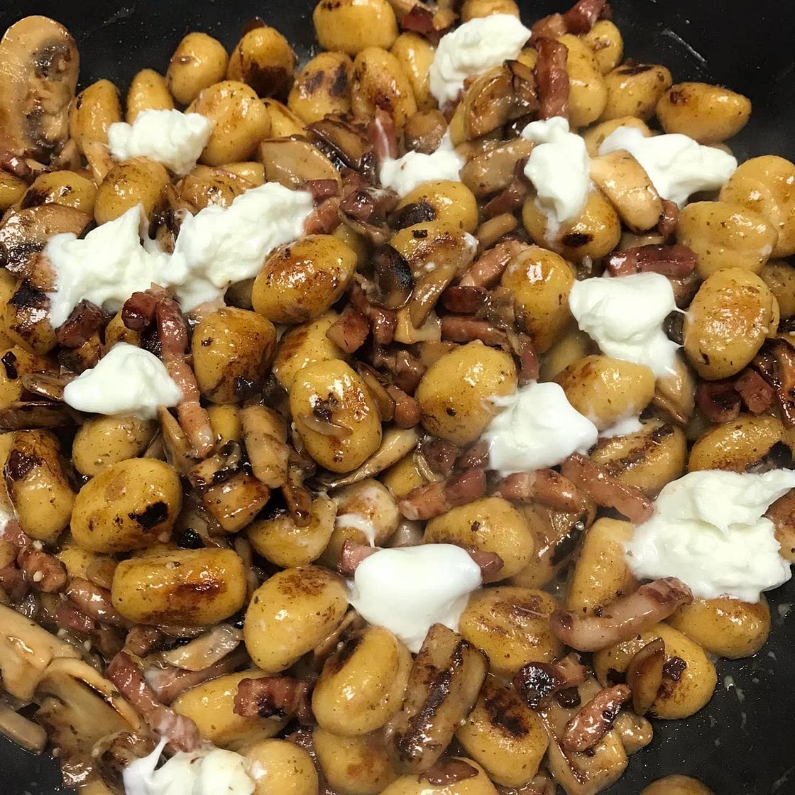 Gnocchi lardons champignons 