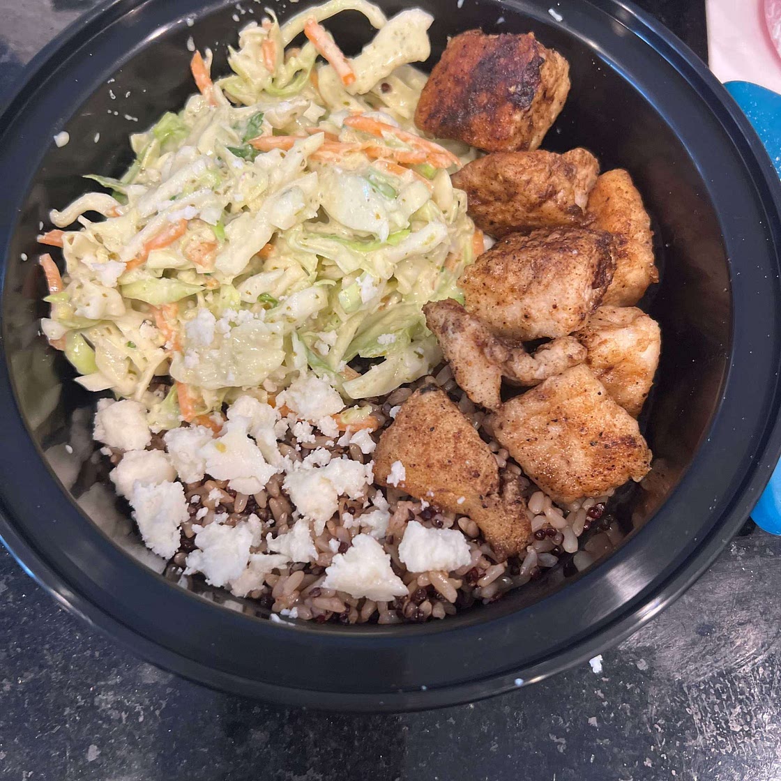 Spicy Fish Taco Bowls with Cilantro Lime Slaw