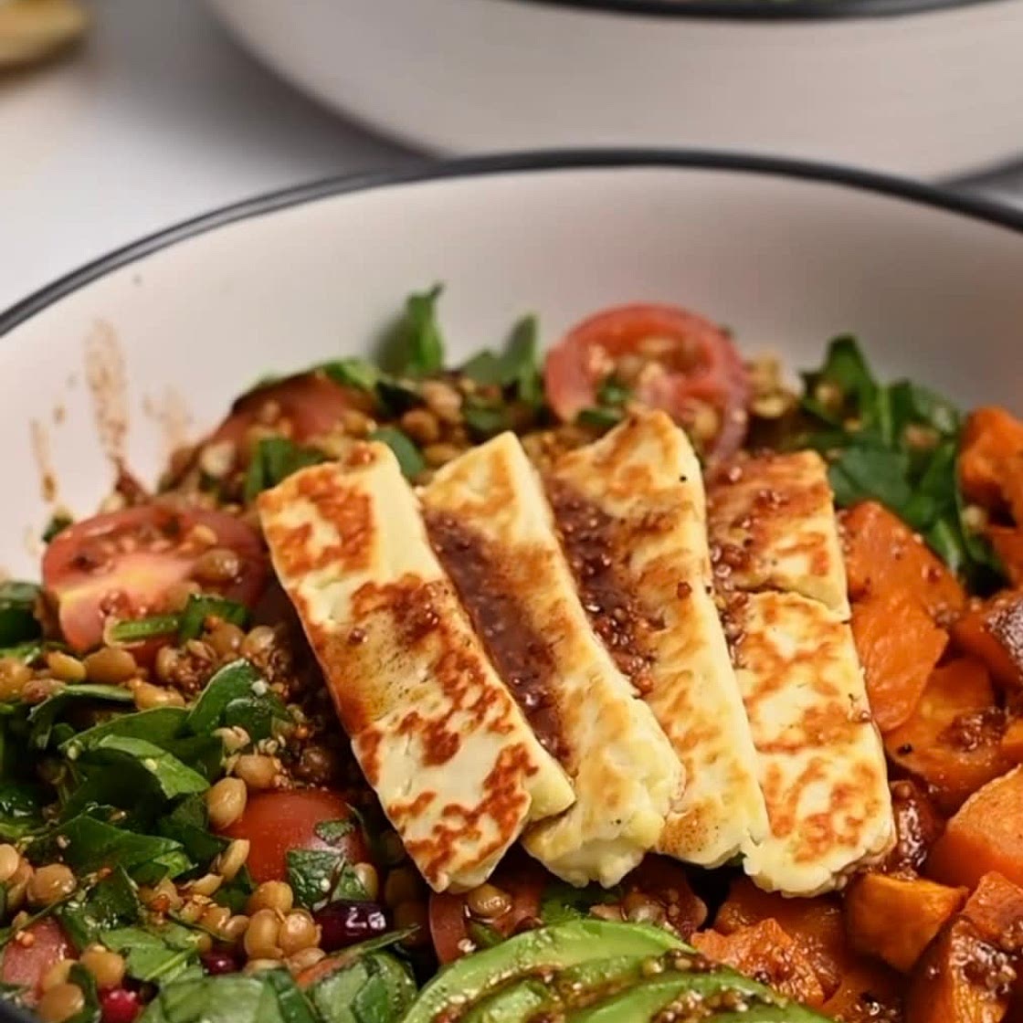 Halloumi and Lentil Salad