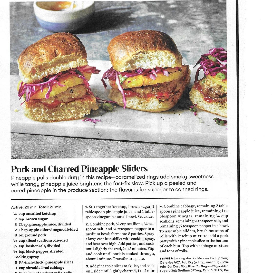 Charred Pineapple and Pork Sliders