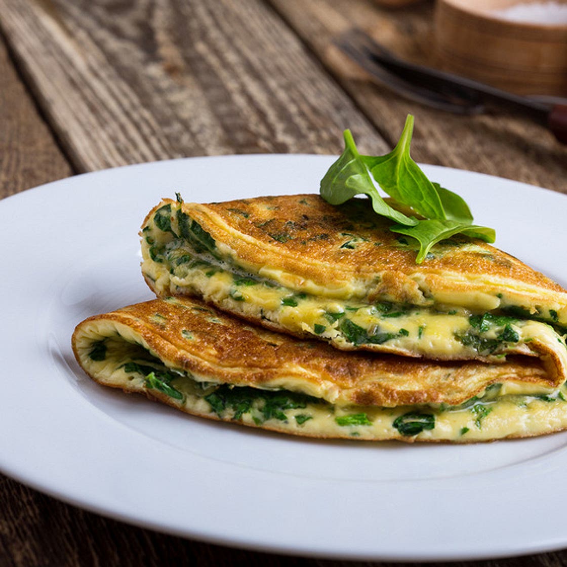 Omelette légère aux épinards facile