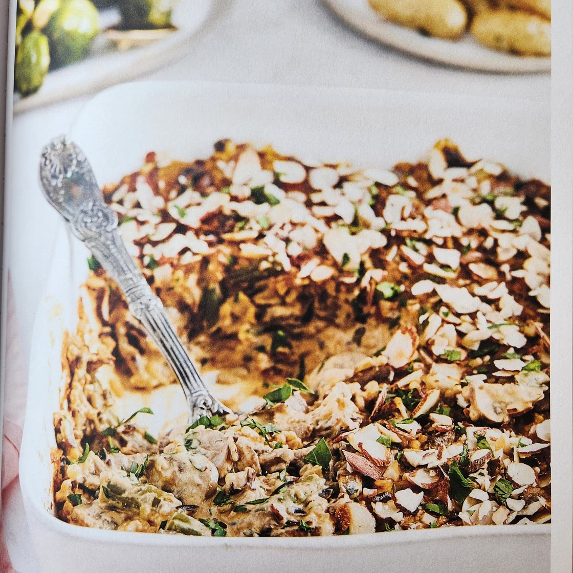 Creamy Mushroom, Green Brean, and Wild Rice Casserole