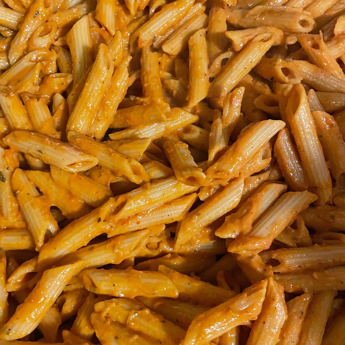 Best Ever Vegan Creamy Tomato Pasta with Vegan Parm