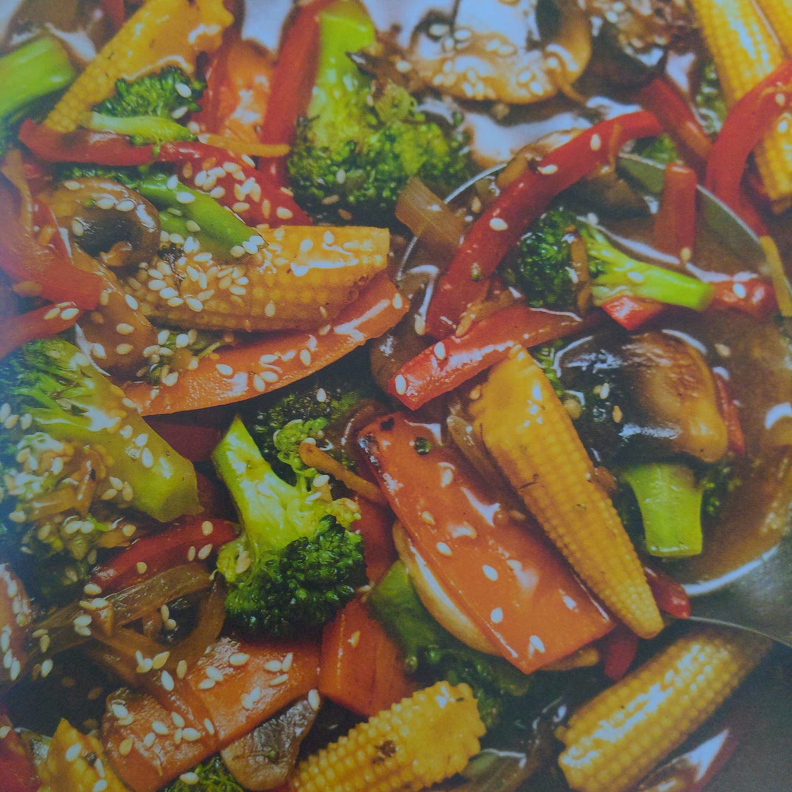 Sesame ginger garlic stir-fried vegetables