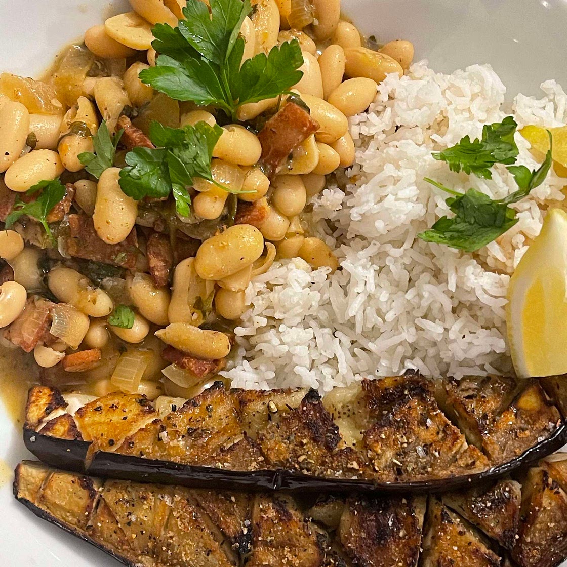 Bean, bacon and herbs 