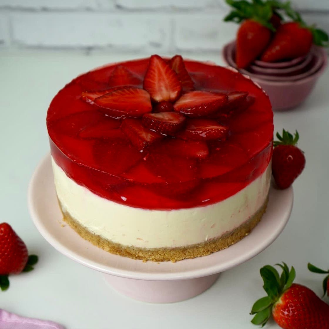 Strawberry Jello cheesecake