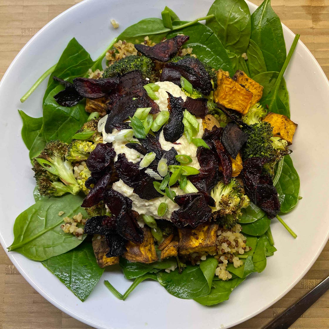 Sweet Potato and Beetroot Crisp Baked Salad