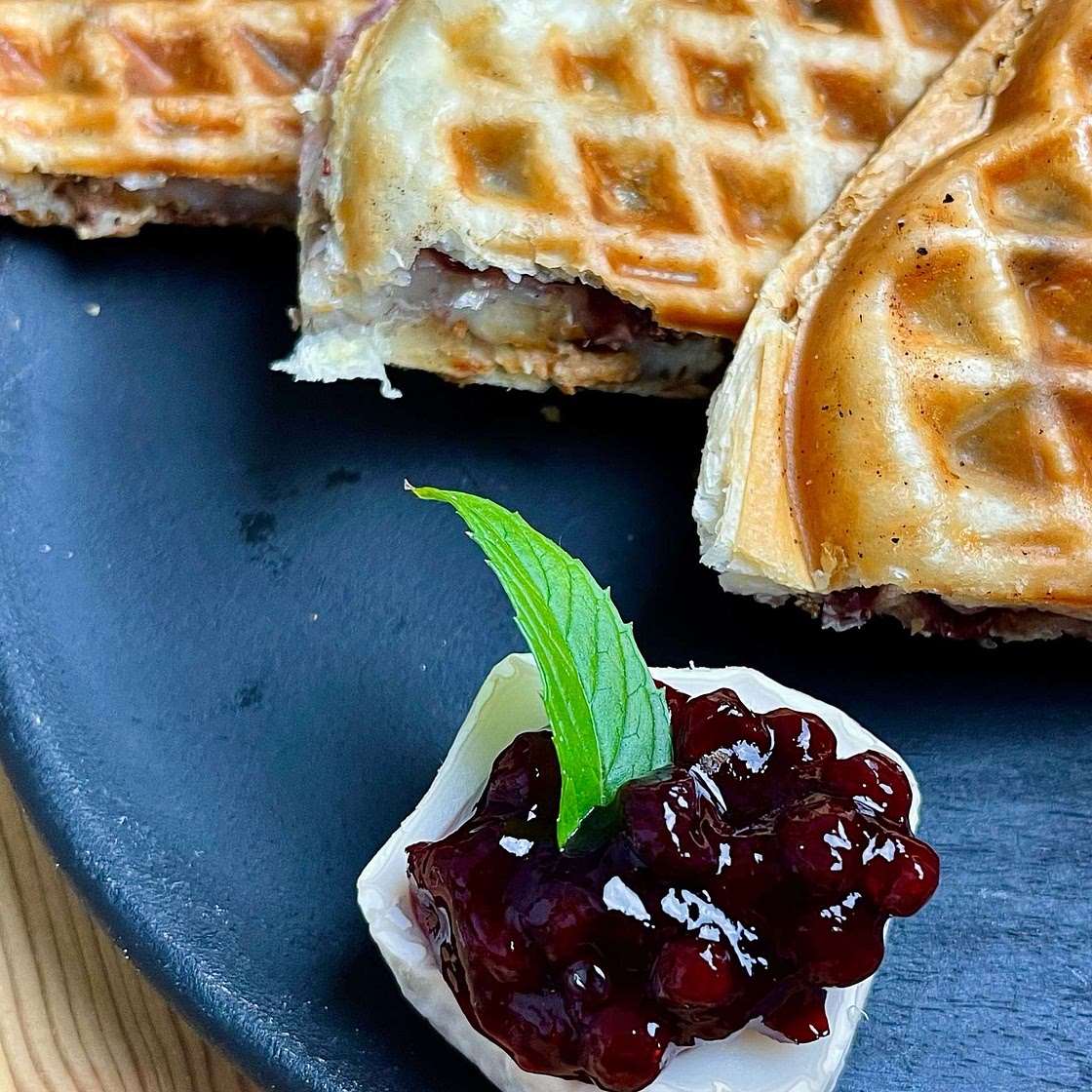 Waffle Maker Goats Cheese Pie