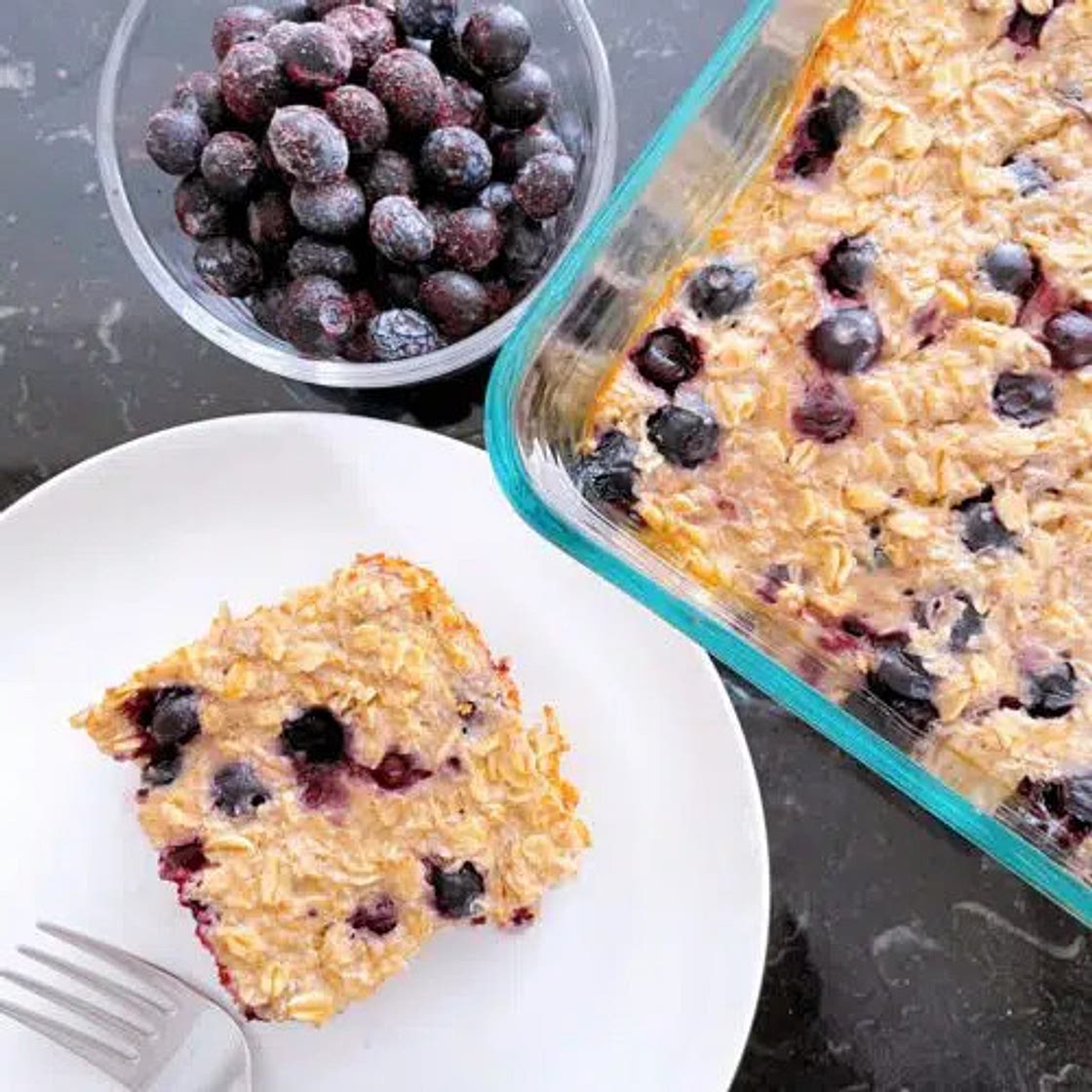 Blueberry Protein Baked Oats