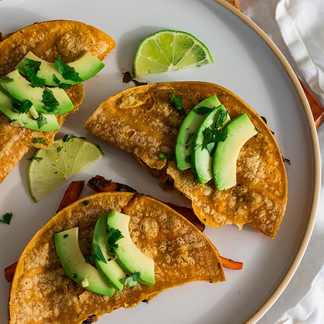 Vegan Crispy Chipotle Carrot and Black Bean Tacos