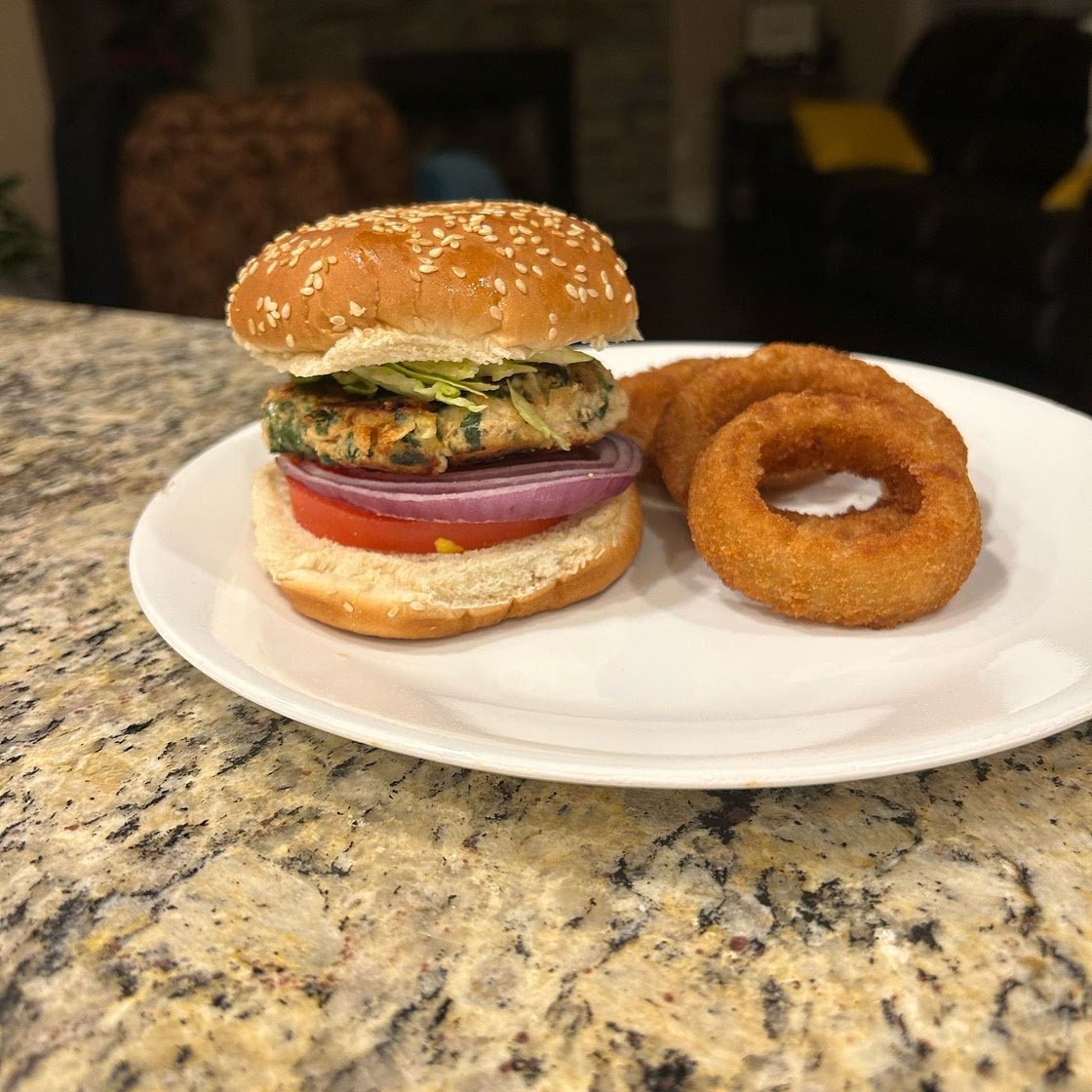 Chicken Feta & Spinach Burgers