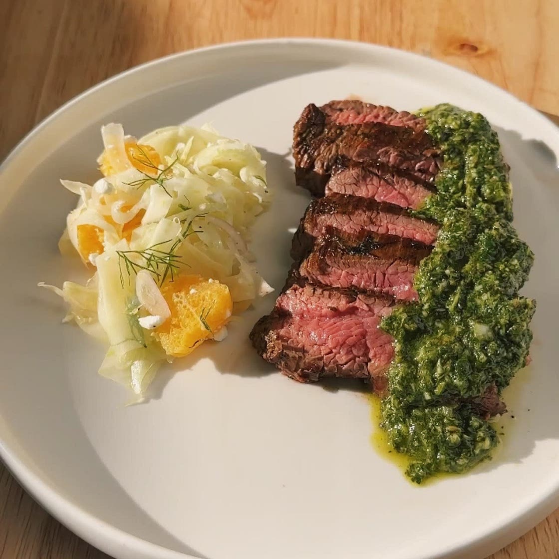 Chimichurri Flank Steak with Citrus Fennel Salad