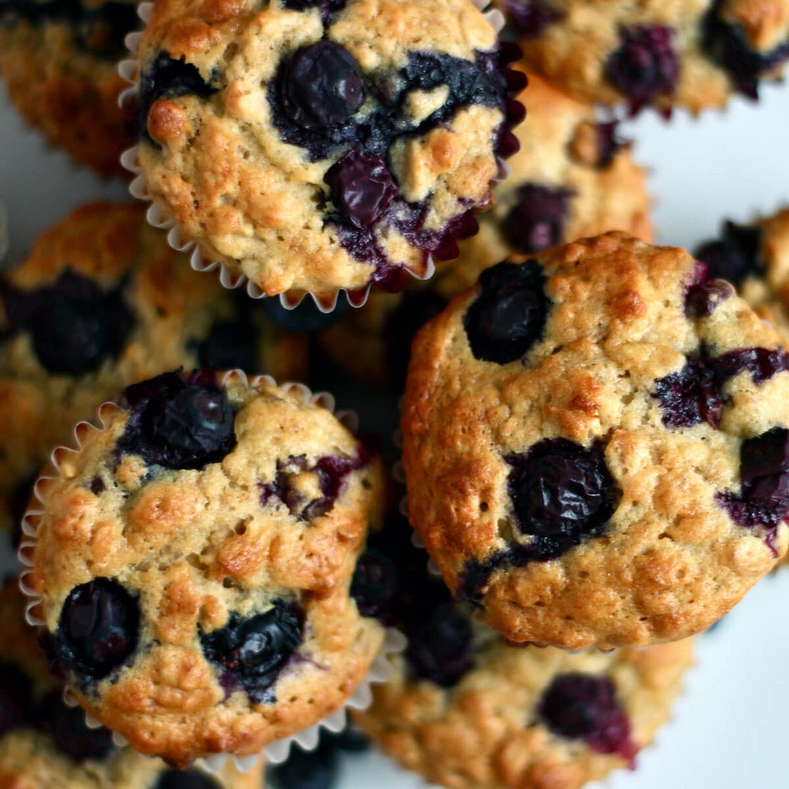 Banana Blueberry Oatmeal Muffins