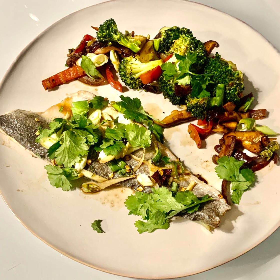 Sea bass Ginger & Spring Onions Papillote