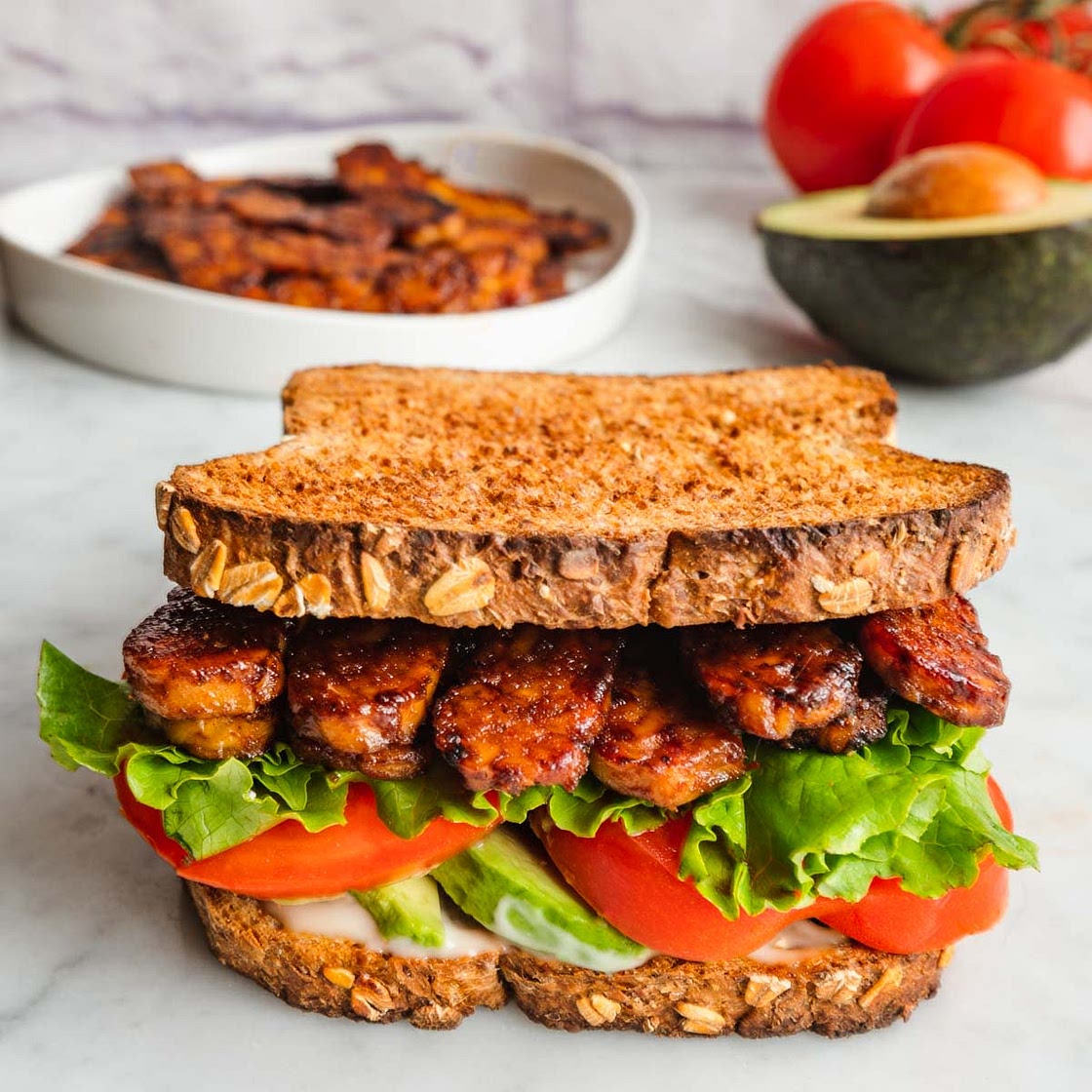 High-protein Plant-Based Tempeh Sandwich