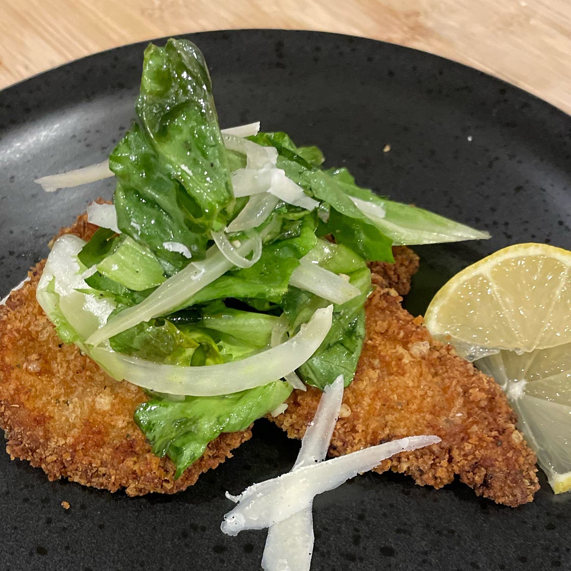 Milanese Pork Medallions with Warm Fennel and Escarole Salad
