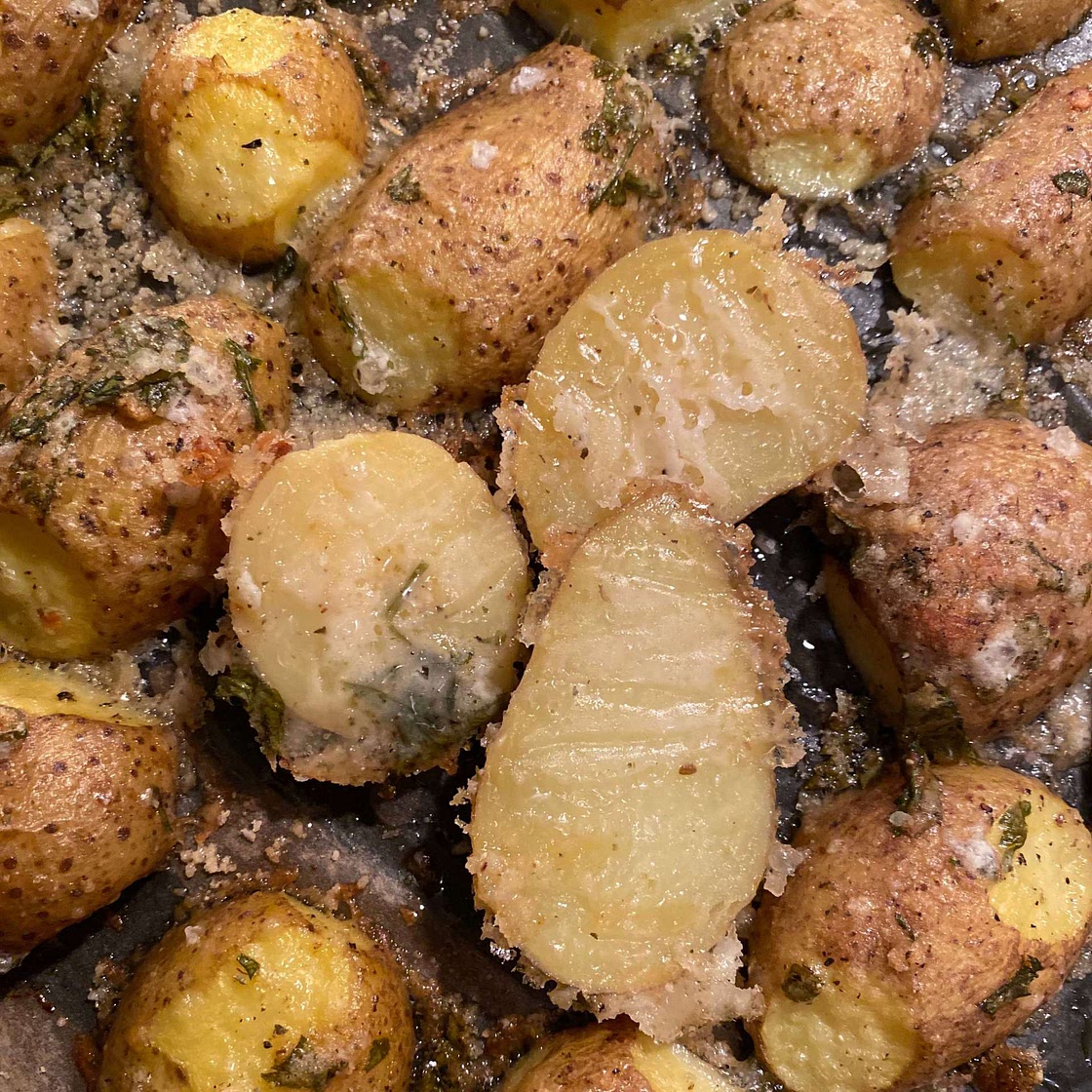 CRISPY PARMESAN POTATOES